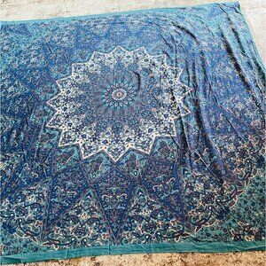Gypsie Blu Mandala Twin Hippie Wall Tapestry Boho Wall Hanging Beach Bedspread L
